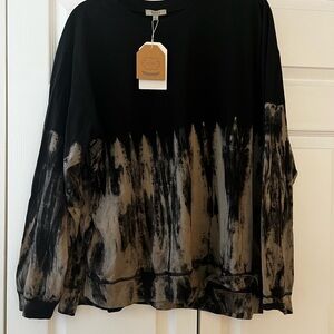 Kori Black and Tan Tie-Dye lightweight Sweatshirt